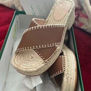 Brand new inbox, super cute espadrille, slide leather sandals from J.Crew